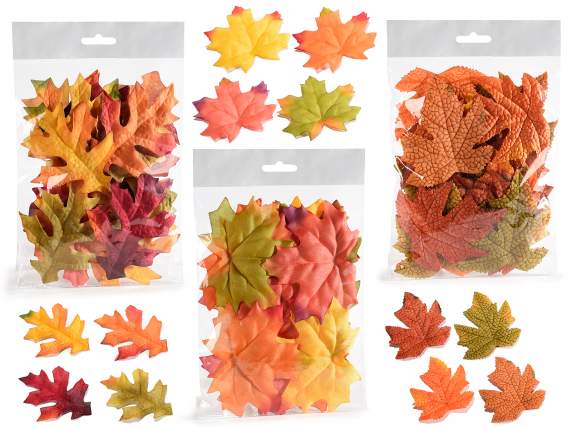 Pack of 24 artificial leaves in fabric