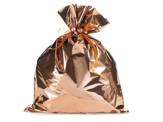 Metallic brown shiny bag 45x60H 45micron
