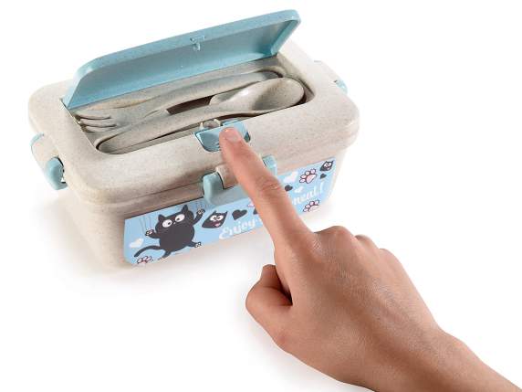 Lunch box- Lunch box in recycled plastic Ciccio Cat