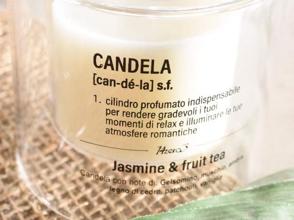 Scented candle in double bottom glass jar Dictionary