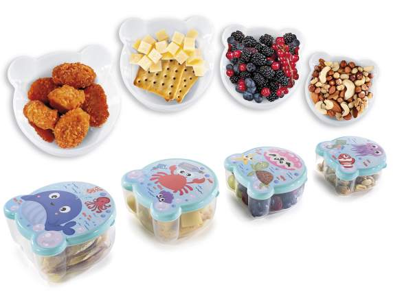 Set of 4 Pesciolini polypropylene snack containers