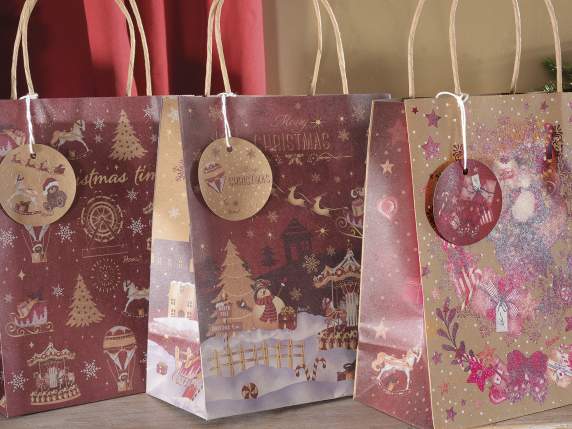 Christmas Park natural paper bag-envelope with tag