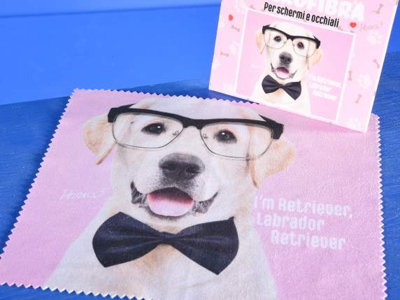 Microfiber cloth for cleaning screen - Pet Color glasses on