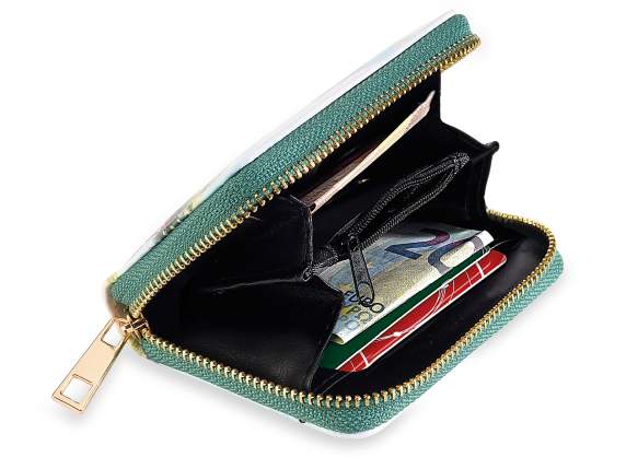Childs wallet in imitation leather with zip and Fairy tale
