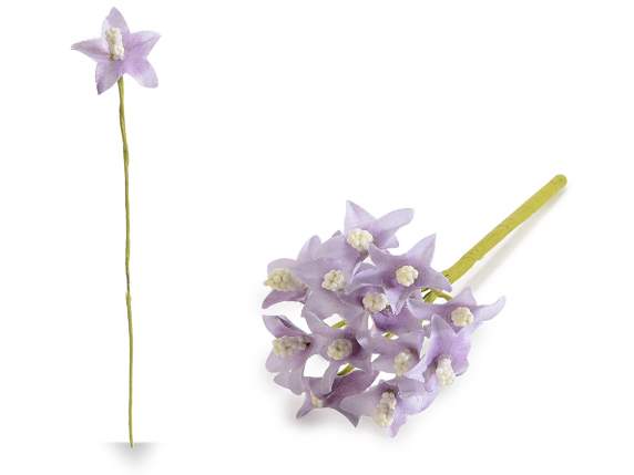 Artificial purple fabric flower