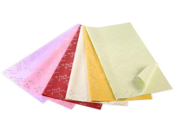 Pack of 60 BOPP 60micron food sheets with silver writing