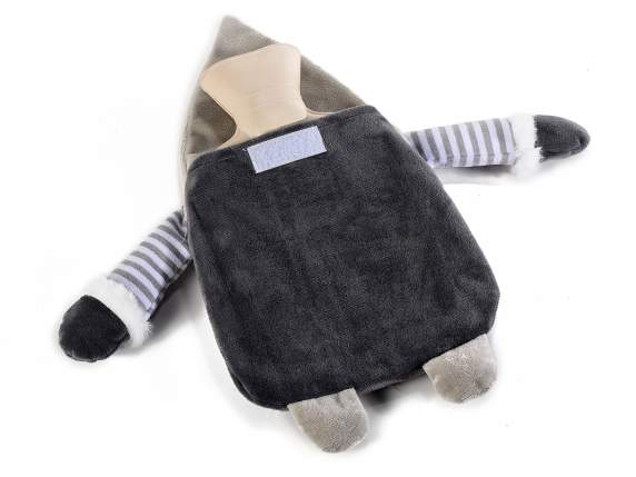 Hot water bottle w-soft cover in gnome fabric