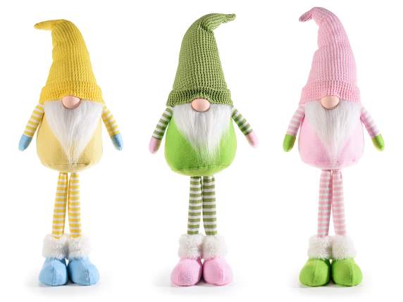 Long-legged gnome in padded fabric to support