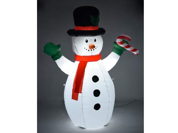 Inflatable snowman with LED light