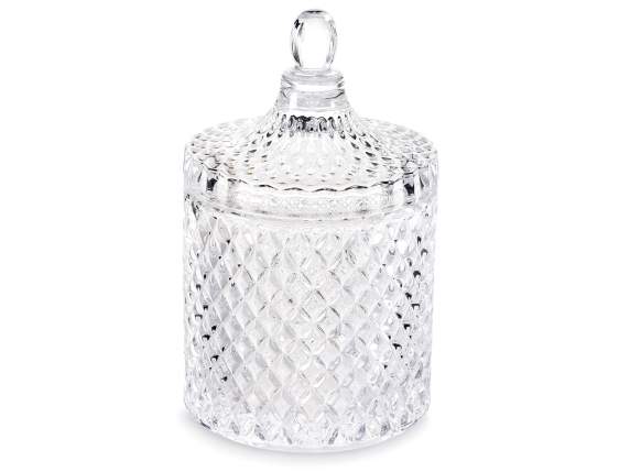 Food jar in processed transparent glass