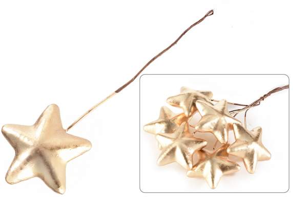 Golden packaging star with mouldable stem