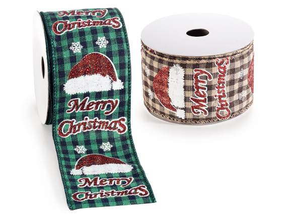 Merry Christmas moldable ribbon with glitter