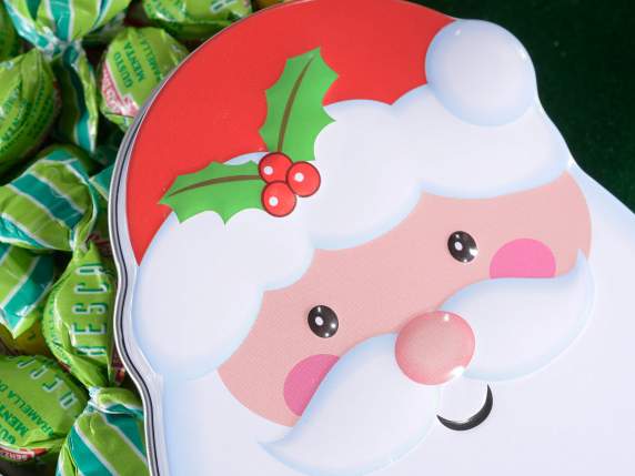 Metal box with embossed Christmas character