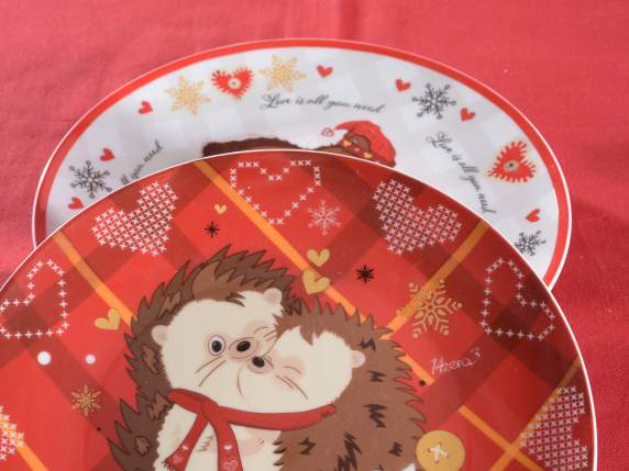 Porcelain plate with Winter Love decorations