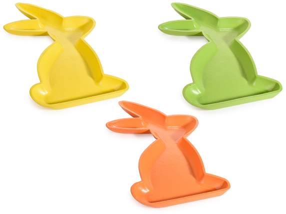 Colorful rabbit-shaped wooden tray