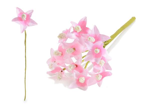 Artificial pink fabric flower