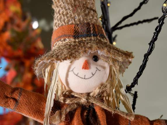 Fabric scarecrow with bells to hang