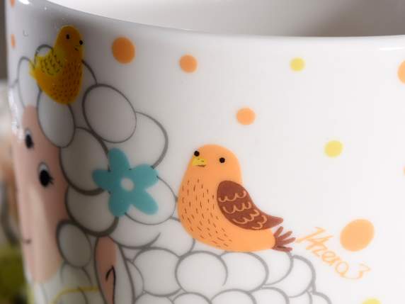 Porcelain mug with feet Pecorella Beeeella