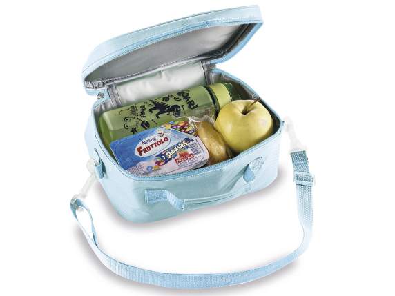 Cooler bag-lunch bag with front pocket, handle and shoulder