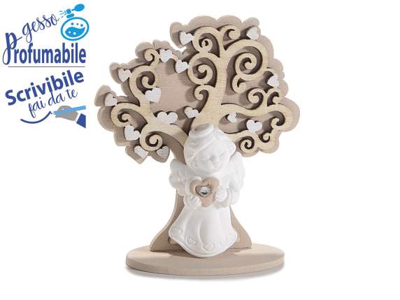 Wooden Tree of Life with plaster angel