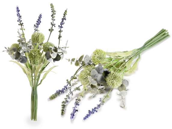 Artificial lavender and eucalyptus bouquet