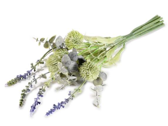 Artificial lavender and eucalyptus bouquet