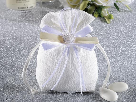 Bolsa de confeti blanca para recuerdos de boda al por mayor.