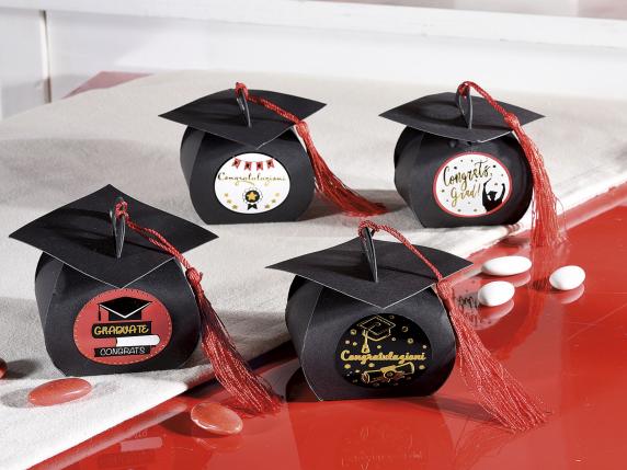 Favores de caja de sombrero de graduación al por mayor
