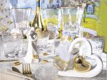 Golden wedding and table setting