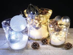 Lumières et centres de table de Noël