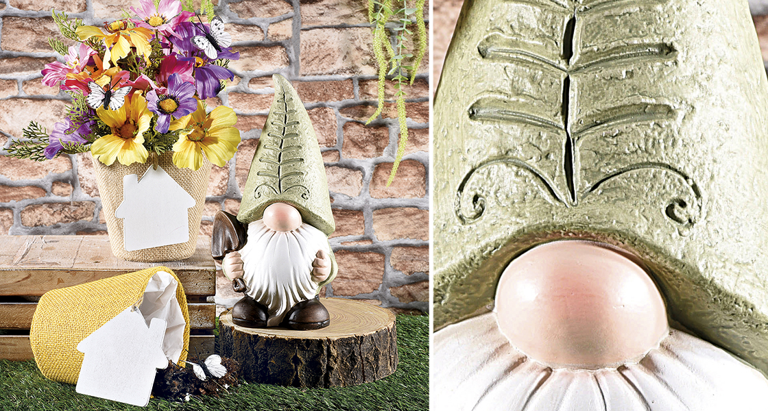 Garden gnomes and vases