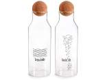 1.2L glass bottle with cork ball cap and writing