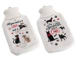 1.7 L hot water bottle covered in knitted fabric