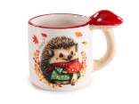 200ml ceramic mug with mushroom relief and handle