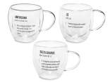 200ml glass cup with double bottom and decorative writing