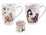 300ml porcelain mug with kitten decorations