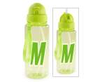 500ml Tritan bottle / flask with letter M and straw