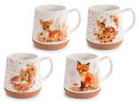 500ml decorated porcelain mug with cork base