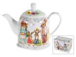 500ml porcelain teapot with rabbit decorations