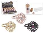 Anello in metallo con strass in provetta