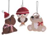 Animal en tissu d'hiver à suspendre