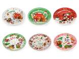 Assiette de Noël ronde en porcelaine avec décorations gnomes