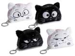 Astuccio portamonete a gattino in peluche con portachiavi