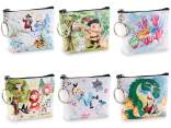 Astuccio portamonete similpelle con zip e stampa fiabe