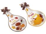 Autumnal ceramic spoon rest with bow