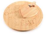Bamboo cutting board set with heart and knife