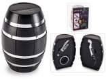 Barrel with 3 sommelier accessories for wine