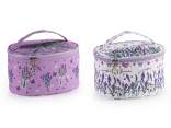 Beauty stoffa lavanda con coperchio a 4 scomparti e manico