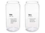 Bicchiere in vetro 450ml a forma di lattina con scritte
