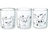 Bicchieri in vetro 350ml con decoro gattini